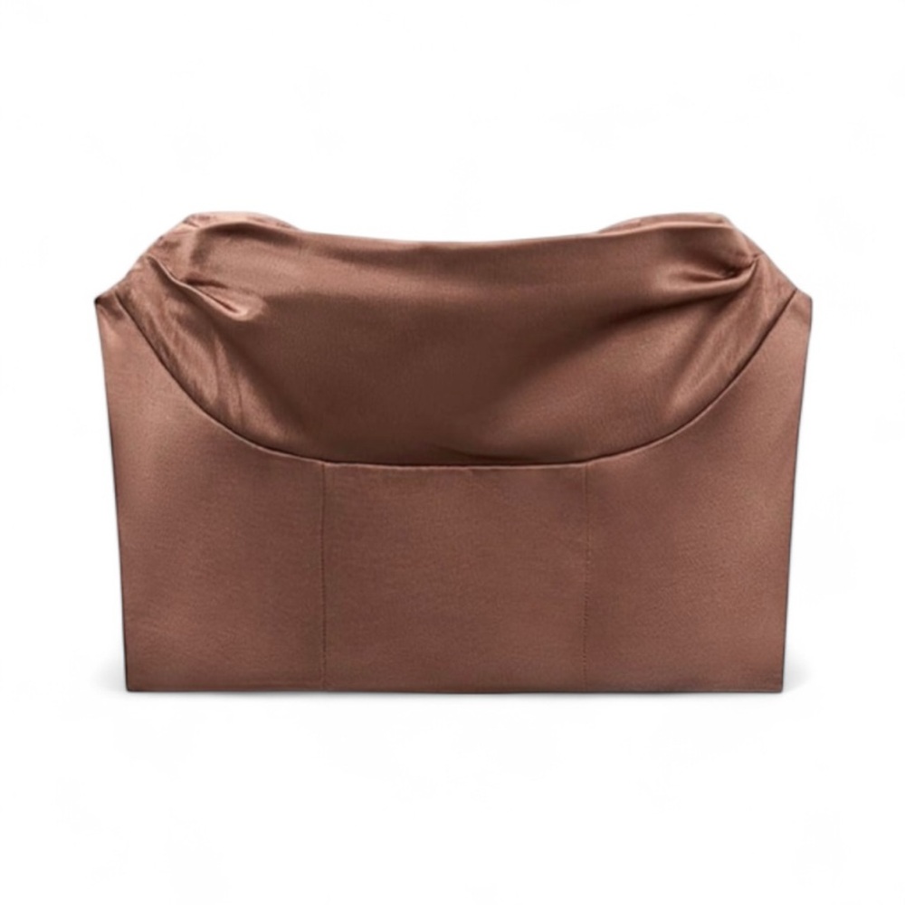 NWT Zara Satin Effect Crop Top Dark Pink